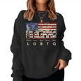 Parody Trump Lgbtq Liberty Guns Beer Bbq American Usa Flag Women Sweatshirt