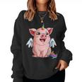Pig S For Girls Kids Women Pig Unicorn Piggycorn Gifts Women Crewneck Graphic Sweatshirt