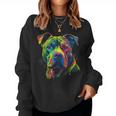 Pit Bull Mom Dog Lover Colorful Artistic Pitbull Owner Women Women Crewneck Graphic Sweatshirt