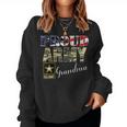 Proud Army Grandma With American Flag Gift Veteran Day Women Crewneck Graphic Sweatshirt