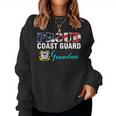 Proud Coast Guard Grandma With American Flag Gift Veteran Women Crewneck Graphic Sweatshirt