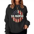 Va Nurse Real American Hero 4Th Of July Us Patriotic Vintage Women Crewneck Graphic Sweatshirt