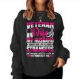 Veteran Wife Husband Soldier & Saying For Military Women Women Crewneck Graphic Sweatshirt