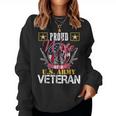 Vintage Proud Wife Of A US Army Veteran Gift Mom Dad Women Crewneck Graphic Sweatshirt