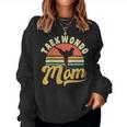 Vintage Retro Sunset Design Taekwondo Mom Women Crewneck Graphic Sweatshirt