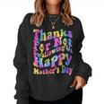 Wavy Groovy Thanks For Not Swallowing Us Happy Mothers Day Women Crewneck Graphic Sweatshirt