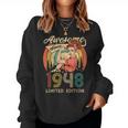 Women 75Th Birthday Gifts Ideas Vintage Retro Best Of 1948 Women Crewneck Graphic Sweatshirt