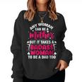 Womens Badass Mom To Be A Dad Mothers Fathers Day Single Mom Womens Women Crewneck Graphic Sweatshirt