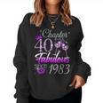 Womens Chapter 40 Fabulous Since 1983 40Th Birthday Queen Women Crewneck Graphic Sweatshirt