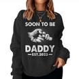 Womens Soon To Be Daddy Est2023 Fathers Day New Dad First Time Dad Women Crewneck Graphic Sweatshirt