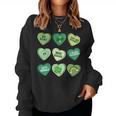 Womens Vintage Heart Candy Nicu Nurse St Patricks Day Women Crewneck Graphic Sweatshirt