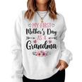 Womens My First As A Grandma Flowers 2023 Women Sweatshirt