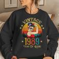 34Th Birthday Gift 34 Years Old For Women Retro Vintage 1989 Women Crewneck Graphic Sweatshirt Gifts for Her