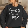 37 Vintage Sassy Since 1963 Classic Awesome Gift Mama Love Women Crewneck Graphic Sweatshirt Gifts for Her