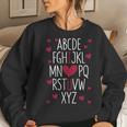 Abc Alphabet I Love You English Teacher Valentines Day V2 Women Crewneck Graphic Sweatshirt Gifts for Her