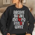 Abc Chalk Alphabet I Love You English Teacher Valentines Day V3 Women Crewneck Graphic Sweatshirt Gifts for Her