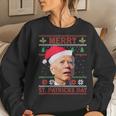 Anti Biden Merry St Patricks Day Ugly Christmas Sweater Women Crewneck Graphic Sweatshirt Gifts for Her