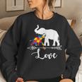 Autism Awareness Elephant Hearts Love Gifts Mom Dad Kids Women Crewneck Graphic Sweatshirt Gifts for Her