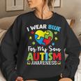 Autism Awareness Month Dad Mom Heart I Wear Blue For My Son Women Sweatshirt Gifts for Her