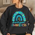 Autism Awareness Rainbow Puzzle Autism Awareness Month Women Sweatshirt Gifts for Her