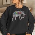 Autism Mom Elephant Puzzle Pieces Autism Supporter Outfit Women Crewneck Graphic Sweatshirt Gifts for Her