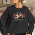 Axe Name Axe Family Name Crest Women Crewneck Graphic Sweatshirt Gifts for Her