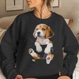 Beagle Pocket Funny Mom Dad Kid Lover Themed Gifts Men Women Women Crewneck Graphic Sweatshirt Gifts for Her