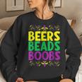 Beers Beads Boobs Mardi Gras Celebration Carnival Costume Women Crewneck Graphic Sweatshirt Gifts for Her
