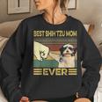 Best Shih Tzu Mom Ever Retro Vintage Women Crewneck Graphic Sweatshirt Gifts for Her