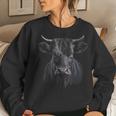 Black Cow Animal Graphic For Men Women Boys Girls Women Sweatshirt Gifts for Her