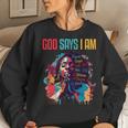 Black Queen God Says Am I Black Melanin History Month Pride Women Sweatshirt Gifts for Her