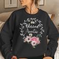 Blessed Auntie Mothers Day Blessed To Be Called Aunt Women Crewneck Graphic Sweatshirt Gifts for Her