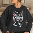 Blessed To Be Called Mom And Gigi Flower Gifts Women Crewneck Graphic Sweatshirt Gifts for Her