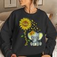 Blessed To Be Called Nana Sunflower Elephant Mothers Day Women Crewneck Graphic Sweatshirt Gifts for Her