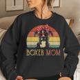 Boxer Mom Boxer Dog Mom Lover Gift Vintage Retro Women Crewneck Graphic Sweatshirt Gifts for Her