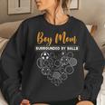 Boy Mom Surrounded By Balls Sports Kind Football Baseketball Women Crewneck Graphic Sweatshirt Gifts for Her