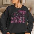 Cheer Mom Cheerleader Daughter Pink Black Tiger Women Crewneck Graphic Sweatshirt Gifts for Her