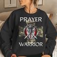 Christian Prayer Warrior Green Camo Cross Religious Messages Women Sweatshirt Gifts for Her