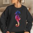 Colorful Sea Horse Lover Dad Mom Funny Kidding Women Crewneck Graphic Sweatshirt Gifts for Her