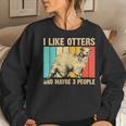 Cool Otter Design For Men Women Kids Vintage Sea Otter Lover Women Crewneck Graphic Sweatshirt Gifts for Her