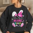 Cute Bunnies Easter Im The Nurse Nurse Life Rn Nursing Women Crewneck Graphic Sweatshirt Gifts for Her