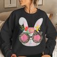 Cute Bunny Face Leopard Glasses Easter For Women N Girl Women Sweatshirt Gifts for Her