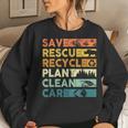 Earth Day 2023 Save Bees Rescue Animals Recycle Plastics Women Crewneck Graphic Sweatshirt Gifts for Her