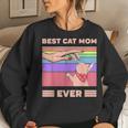 Ever Bump Fit Mothers Day Gift Women Vintage Best Cat Mom Women Crewneck Graphic Sweatshirt Gifts for Her
