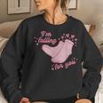 Falling For You Funny Pct Cna Nurse Happy Valentines Day Women Crewneck Graphic Sweatshirt Gifts for Her
