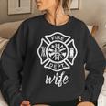 Fire Fighters Wife - Firefighter Women Crewneck Graphic Sweatshirt Gifts for Her