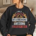 Firefighter Mom Proud Mom Of A Freaking Awesome Firefighter Women Crewneck Graphic Sweatshirt Gifts for Her