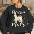 Funny Boxer Mom Sunflower Dog Lovers Mothers Day Gift Women Crewneck Graphic Sweatshirt Gifts for Her