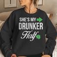 Funny St Patricks Day Shes My Drunker Half Couples Women Crewneck Graphic Sweatshirt Gifts for Her