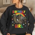 Girl Birthday Sloth B Day Party Kids Gift Idea Sloth Lovers Women Crewneck Graphic Sweatshirt Gifts for Her